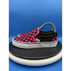 Vans Slip-On Checkerboard Womens Size 8 Hot Pink Black Skate Shoe Sneakers